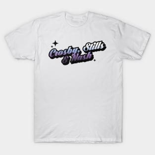 Crosby, Stills And Nash - Retro Classic Typography Style T-Shirt